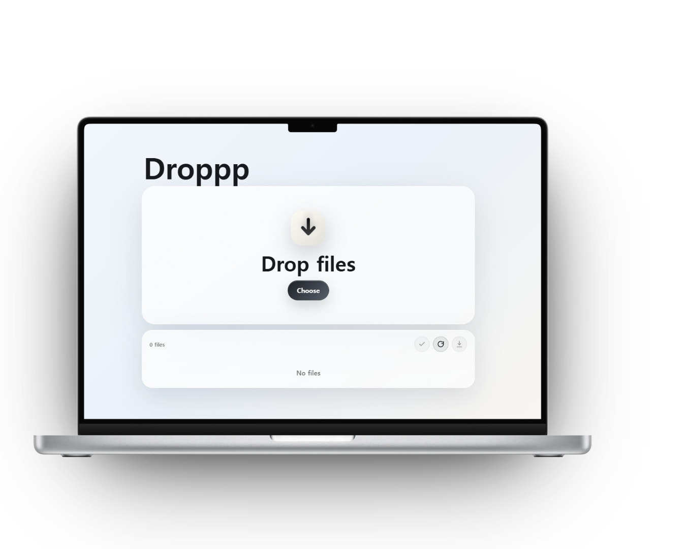 Droppp local web page opened in a browser