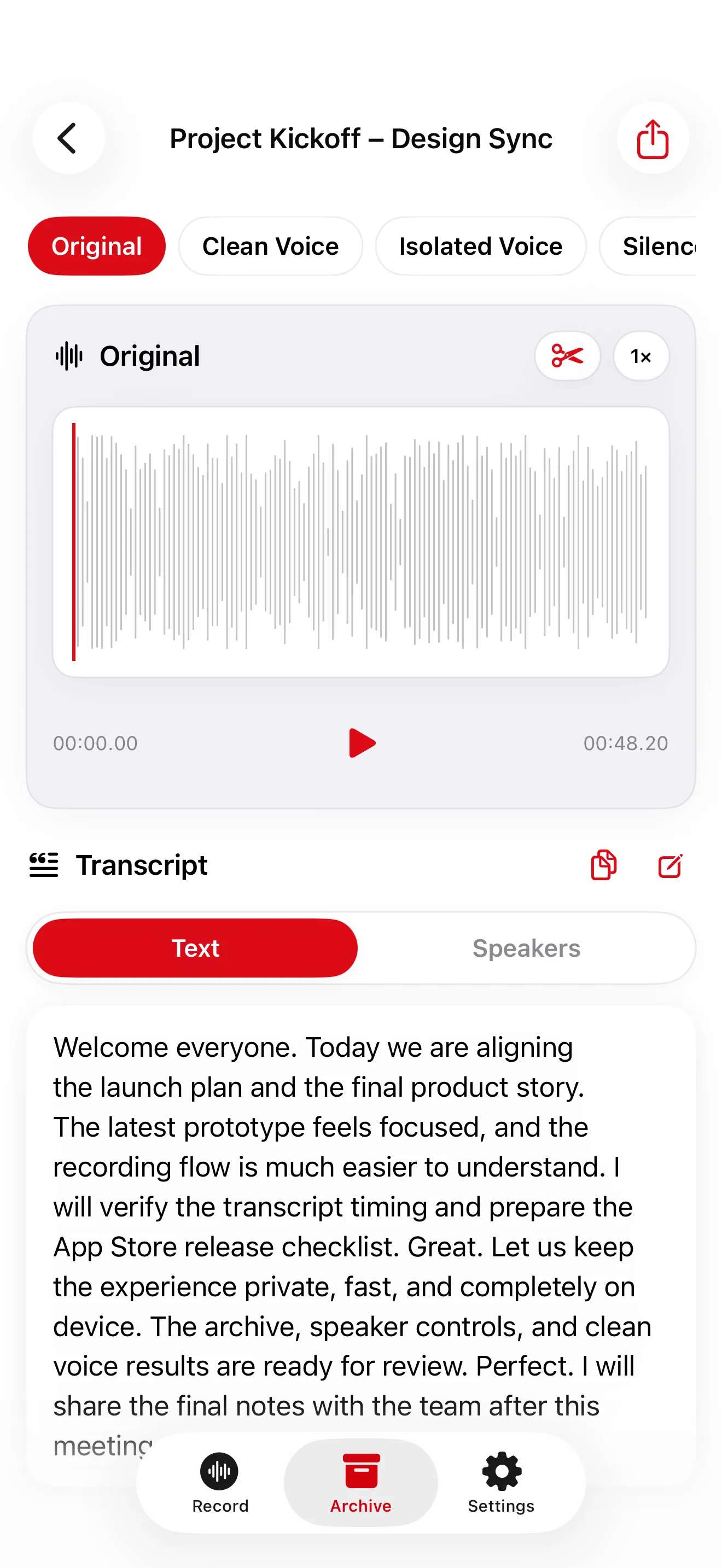 Original audio player