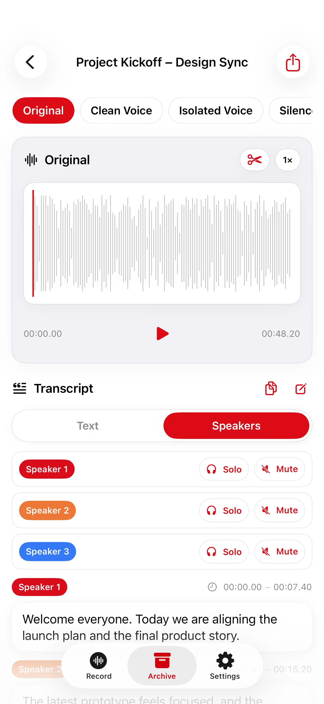 Speakers transcript