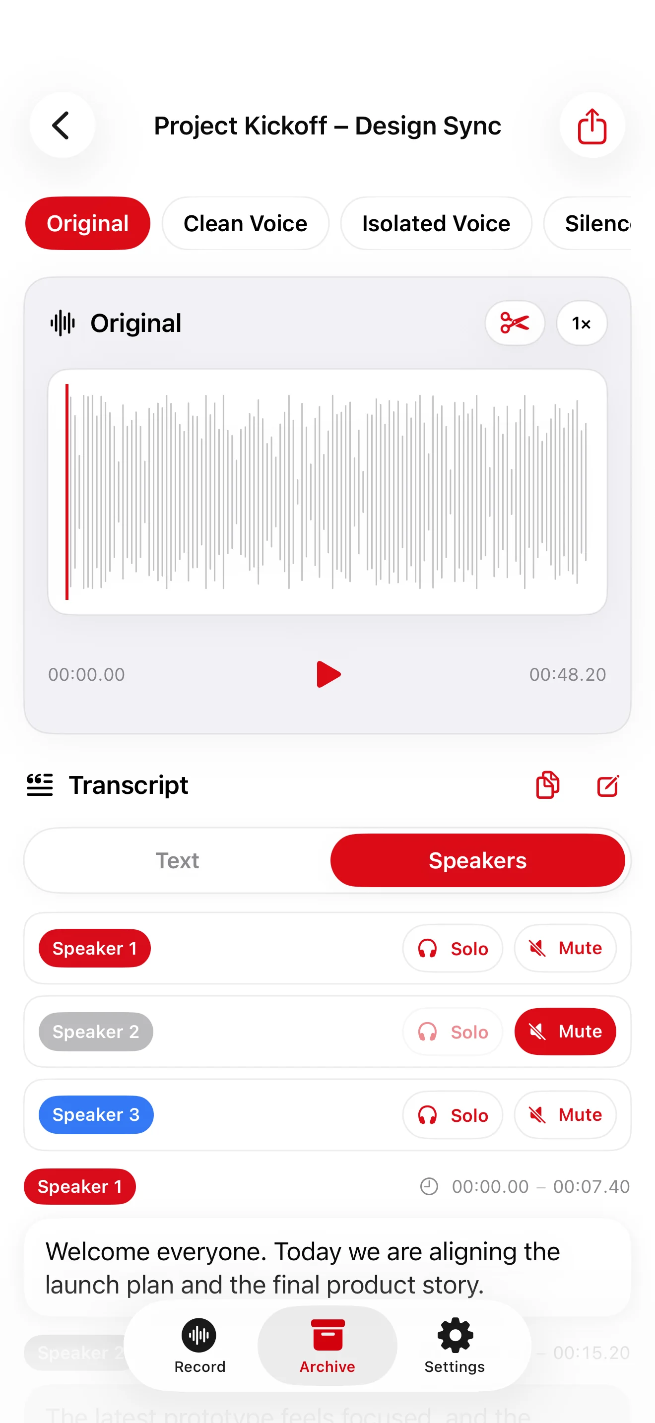 Muted speaker controls